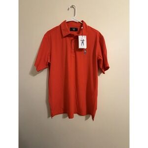 Eastside Golf Snap Placket Short Sleeve Golf Polo Shirt- Orange- Size M